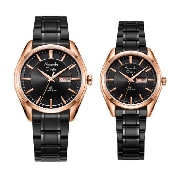 Alexandre Christie AC 8672 Rosegold Black Couple